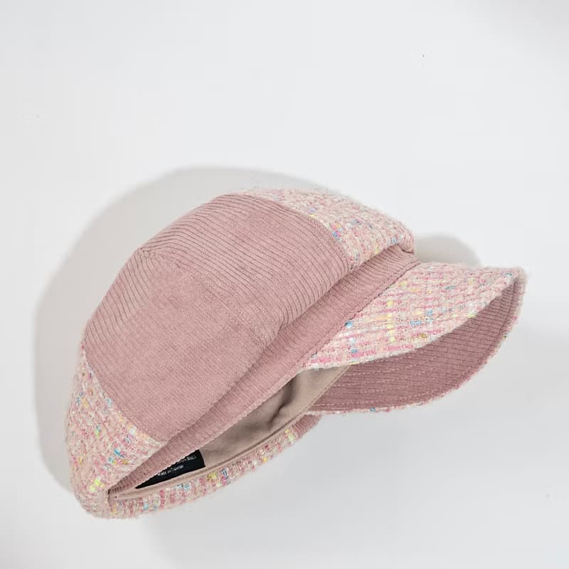【HiGh MaLi】冬季報童帽/寬帽簷/粉彩拼接編織毛料#小香風