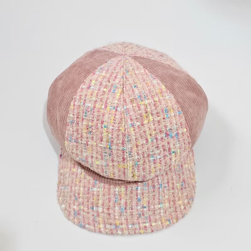 【HiGh MaLi】冬季報童帽/寬帽簷/粉彩拼接編織毛料#小香風