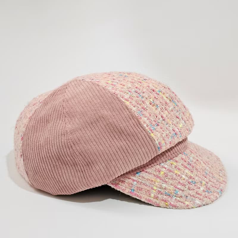 【HiGh MaLi】冬季報童帽/寬帽簷/粉彩拼接編織毛料#小香風