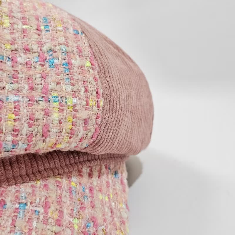 【HiGh MaLi】冬季報童帽/寬帽簷/粉彩拼接編織毛料#小香風