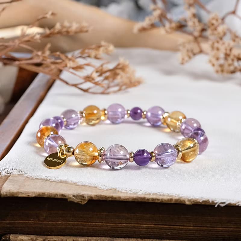 紫水晶 黃水晶 手鍊 天然礦石水晶