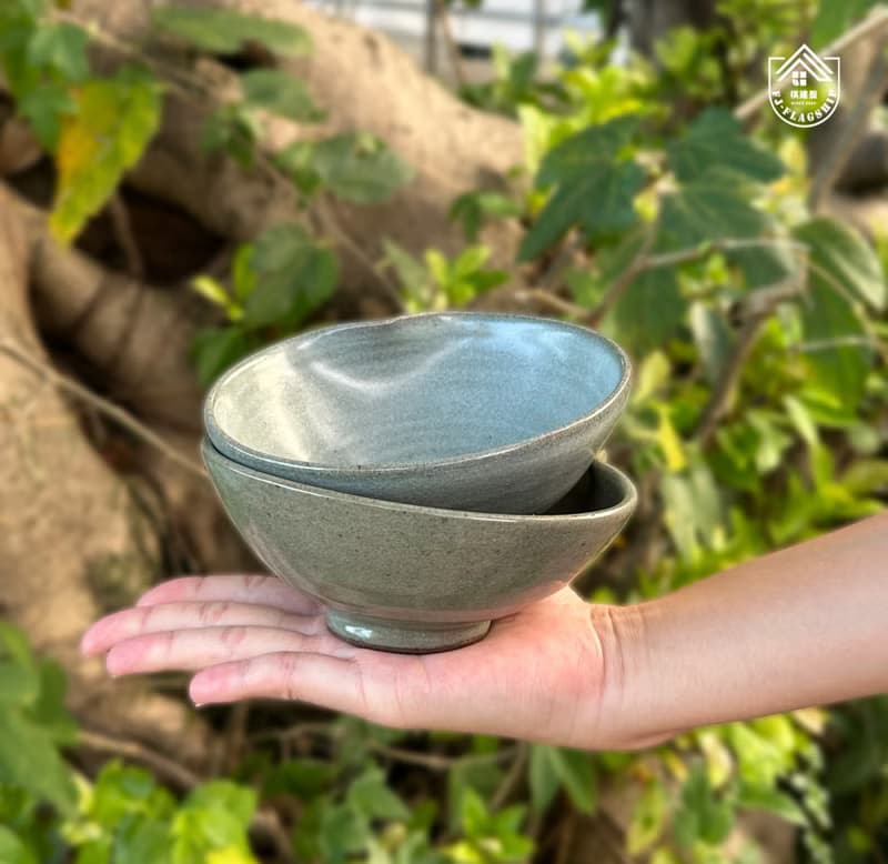 手捏心形 | 青瓷釉碗