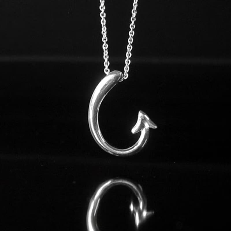 Love Hook for W | 愛心惡魔尾巴情侶純銀手工對墜項鍊/墜鍊.女款