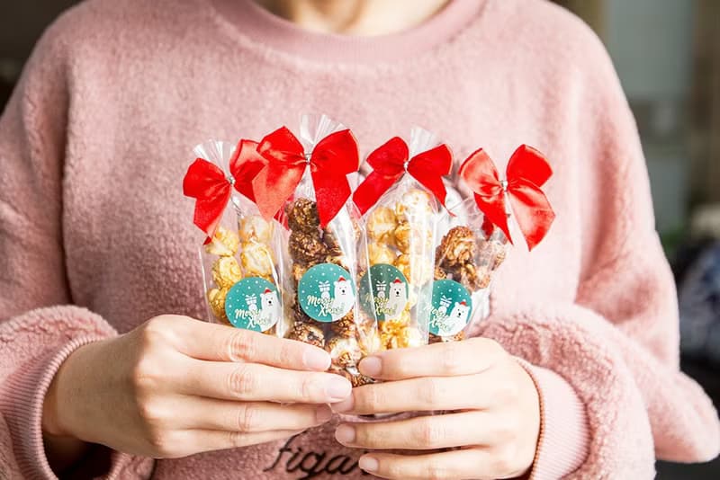 聖誕節禮贈品-熊送禮Xmas輕巧包爆米花-焦糖/巧克力2口味可選