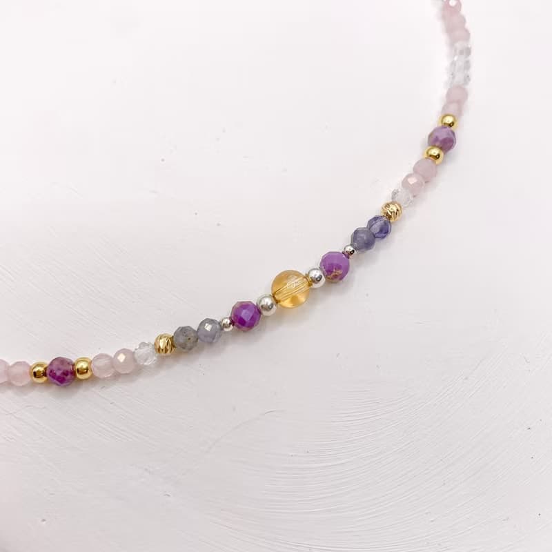 【愛的魔法】紫雲母 菫青 粉晶 白水晶 黃水晶 水晶手鍊 手鍊