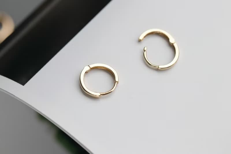 14K 10mm圓耳扣耳環 (內徑 8 mm) (單個)