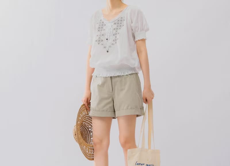 法式復古 波西米亞嬉皮流浪少女 刺繡縮褶棉質小衫
