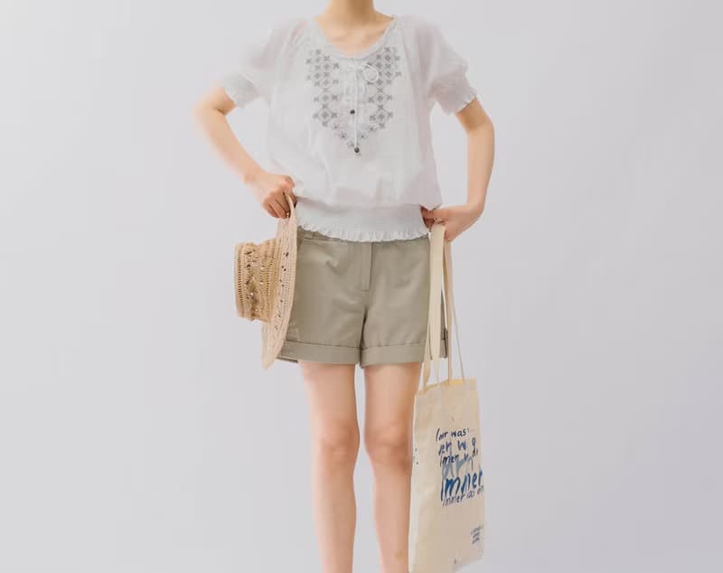 法式復古 波西米亞嬉皮流浪少女 刺繡縮褶棉質小衫