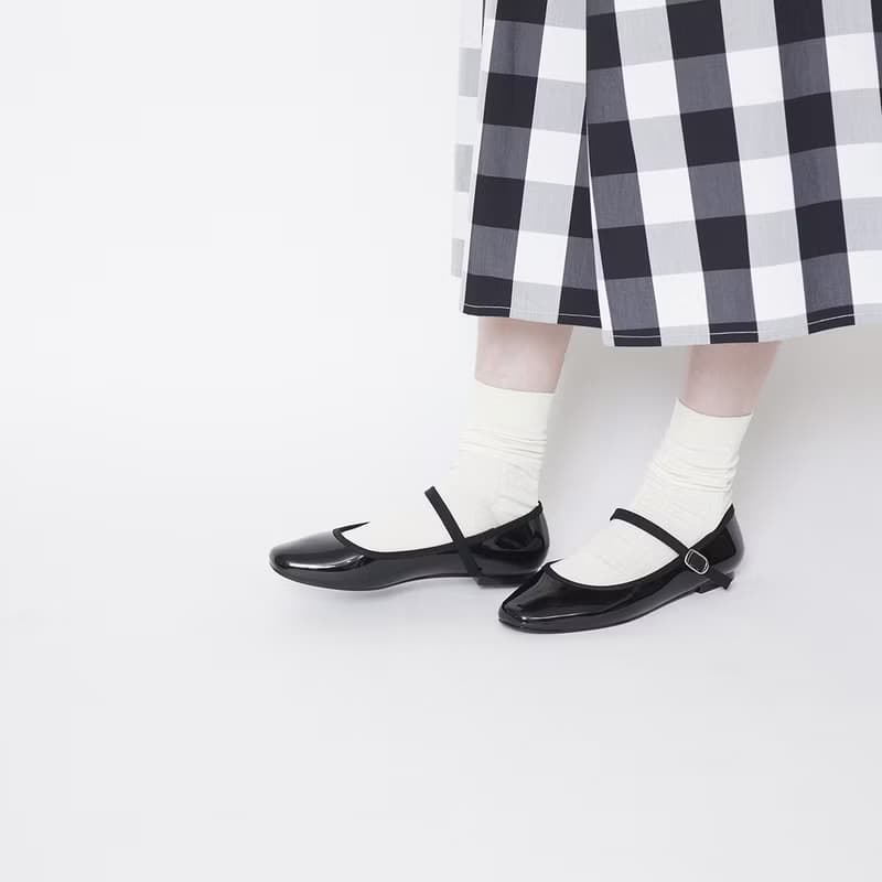 MARTA (BLACK) PVC SQUARE TOE FLATS / RAIN SHOES スクエアトゥ パンプス
