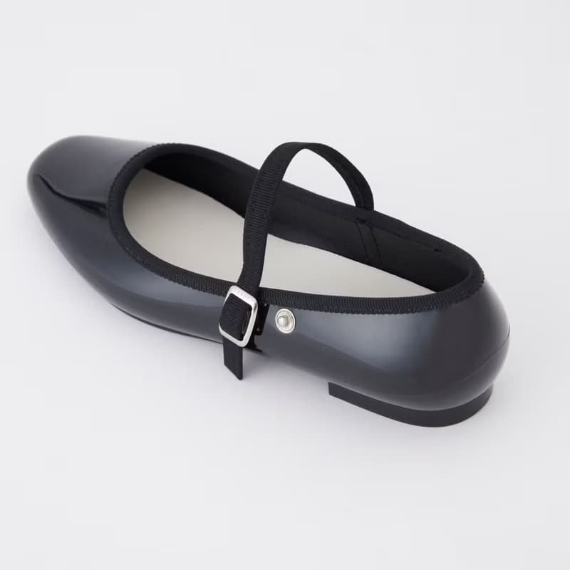 MARTA (BLACK) PVC SQUARE TOE FLATS / RAIN SHOES スクエアトゥ パンプス