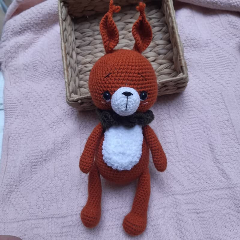 Hand crochet Squirrel with acorn Stuffed toys Animal toy Plush toys Amigurumi