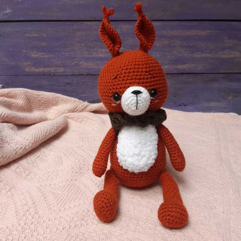 Hand crochet Squirrel with acorn Stuffed toys Animal toy Plush toys Amigurumi