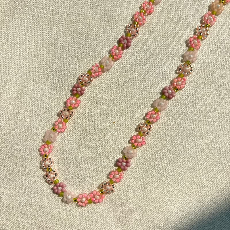 zi2.rennt|Sakura|串珠櫻花項鍊 手作鎖骨鏈