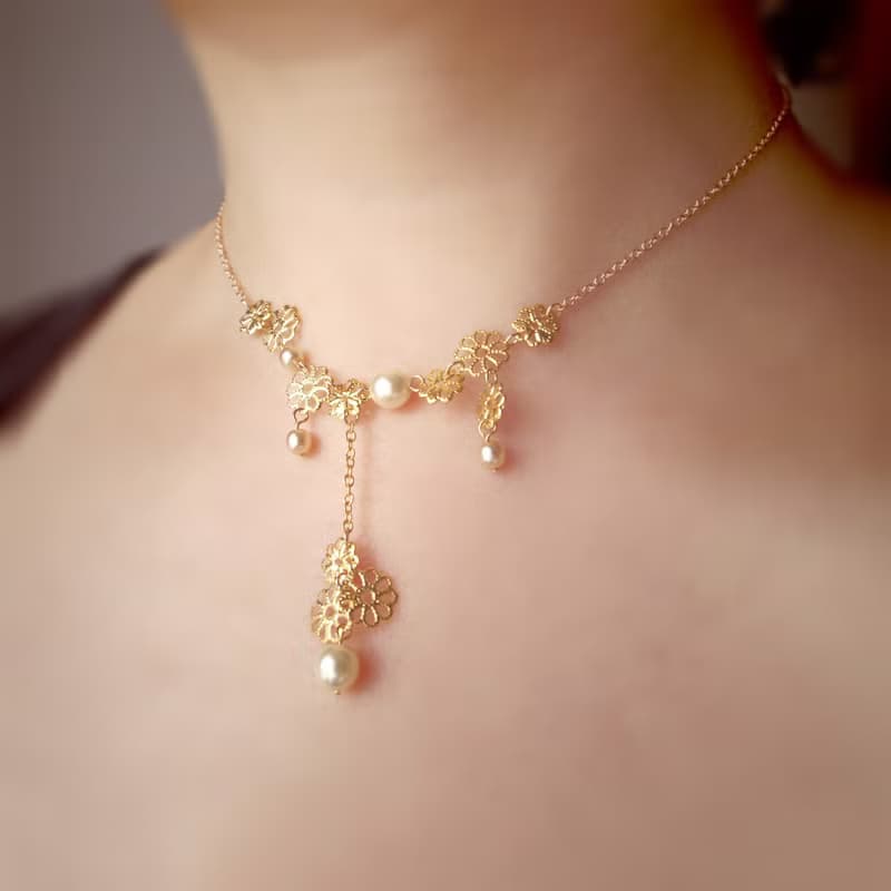 ネックレス　光、遠く近く