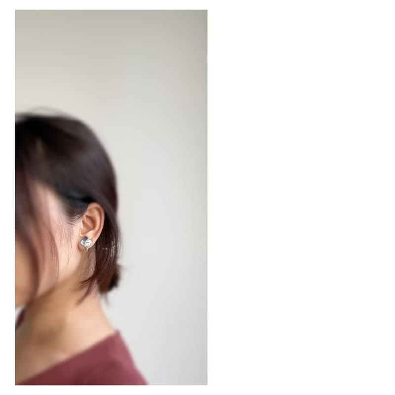復古小花磚 | 樹脂耳飾 | 夾式/穿式 | clip-on/pierced