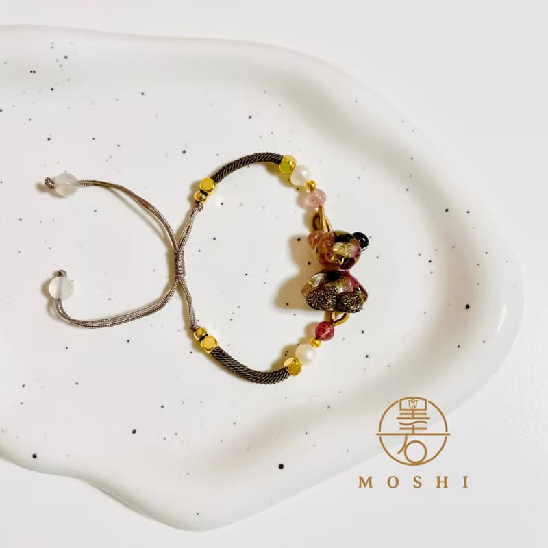 碧璽奧剛熊編織手鏈/開運招財/水晶療癒/母親節禮物/送禮/奧剛能