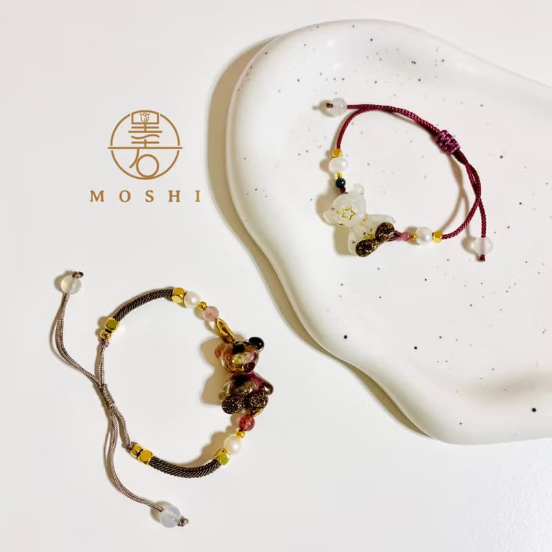 碧璽奧剛熊編織手鏈/開運招財/水晶療癒/母親節禮物/送禮/奧剛能