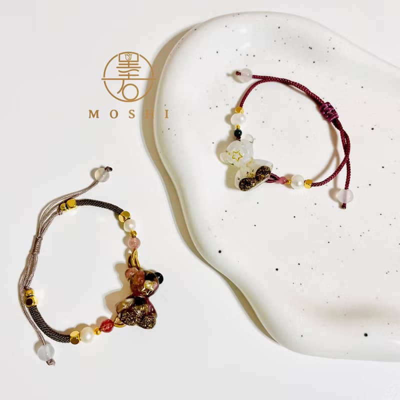 碧璽奧剛熊編織手鏈/開運招財/水晶療癒/母親節禮物/送禮/奧剛能