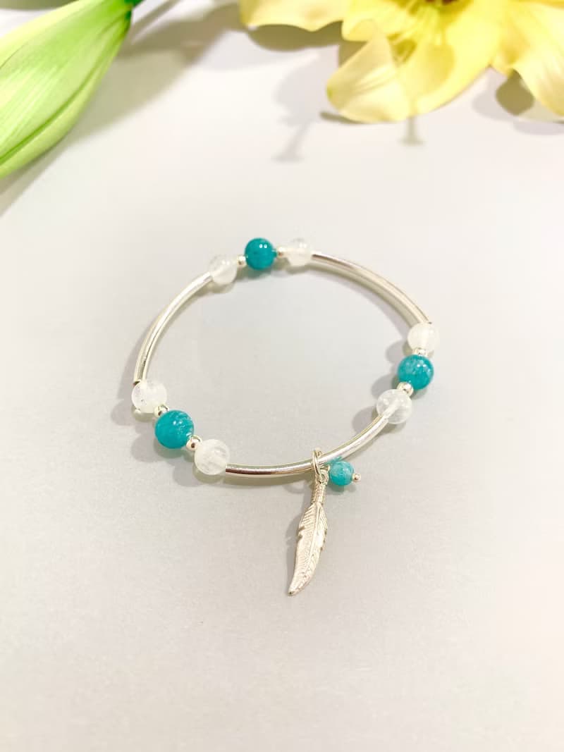 Ops Amazonite silver bracelet-天河石/湖水綠/銀/月光石/藍綠色