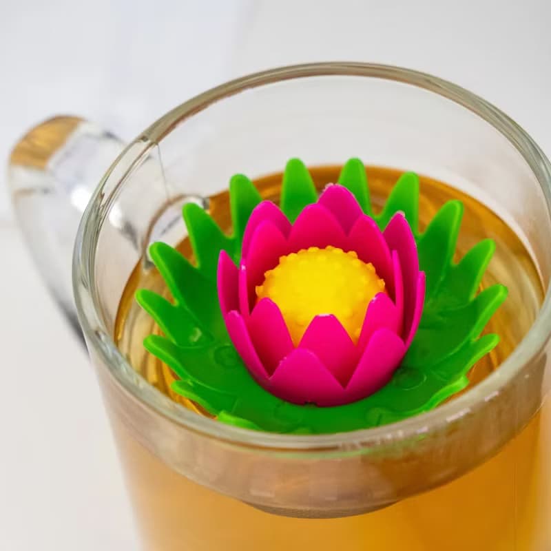 美國 Kikkerland 趣味茶水分離茶漏茶濾 好運蓮蓮 不鏽鋼泡茶器