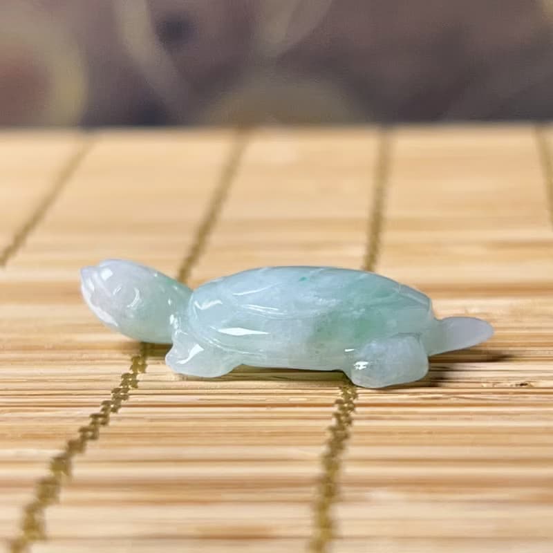 【吉祥‧長壽】飄花翡翠烏龜 | 天然緬甸A貨翡翠 | 送禮