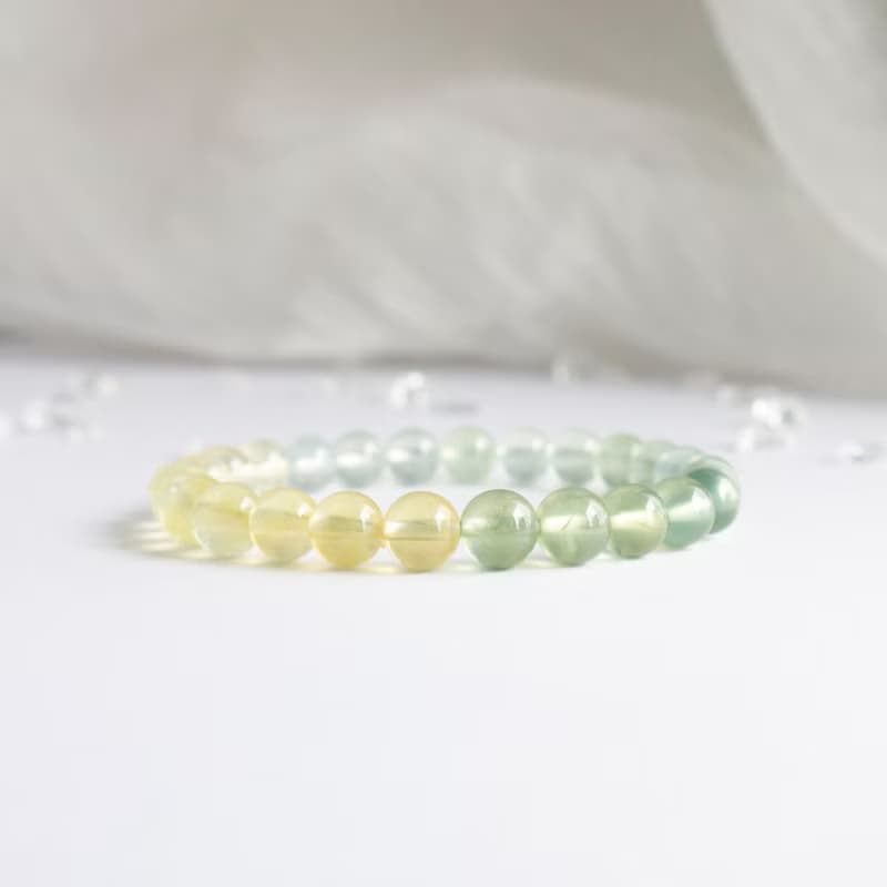 黃綠漸變萄葡石 - 希望之石×提升運勢×重拾希望 - 天然水晶手環