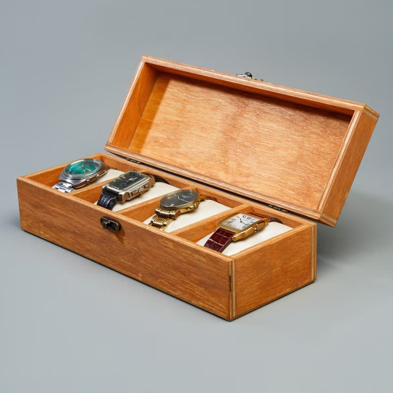 Custom Wooden Watch Box with Lid: Personalized Organizer for 4-10 Watches