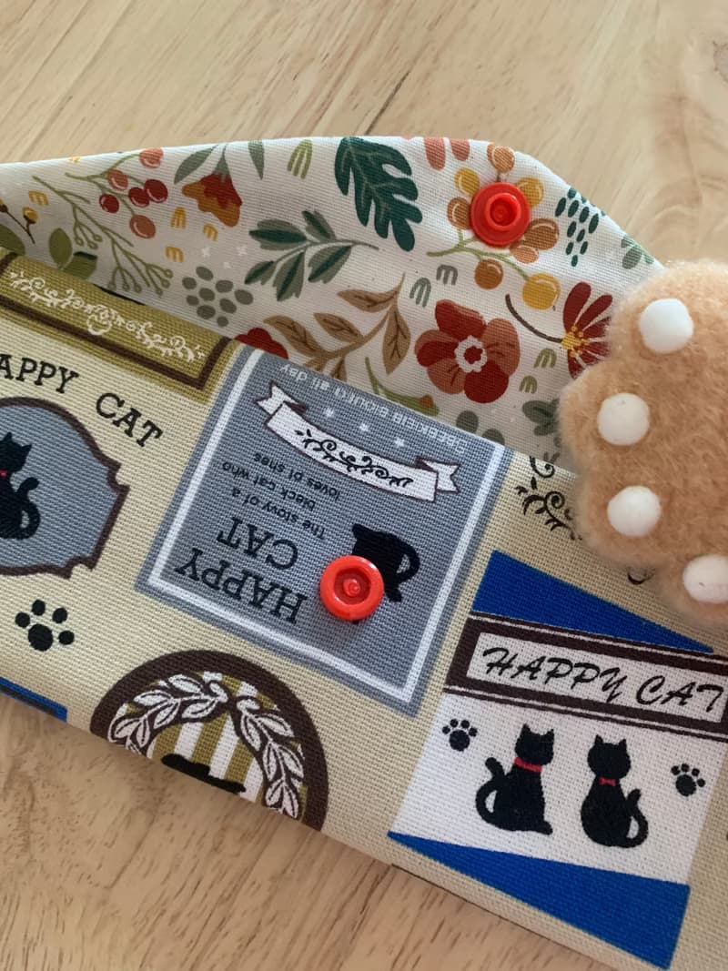 文青風環保純棉筷袋 快樂貓咪 氣質原胚 日本 潮物 收納 手作餐具