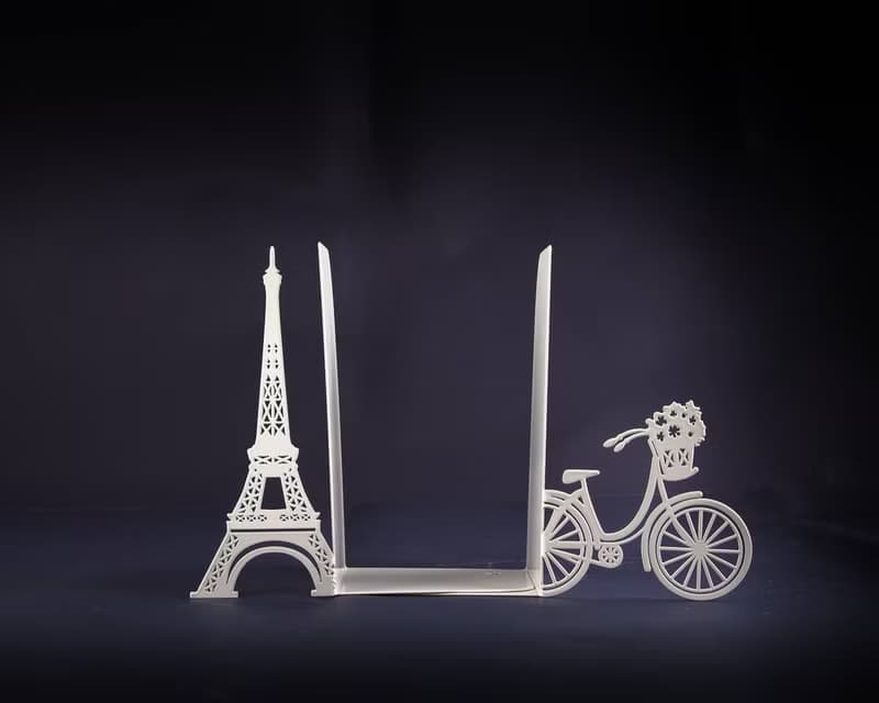 Unique Metal Bookends - Oh Paris - shelf decor // decorative book holders //