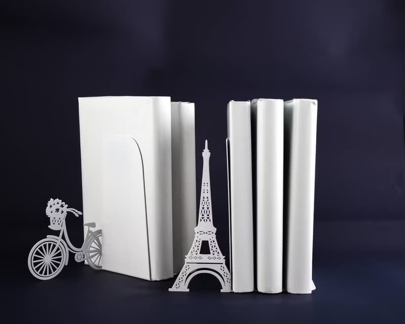 Unique Metal Bookends - Oh Paris - shelf decor // decorative book holders //