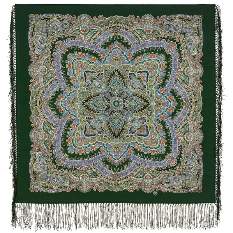 Authentic Pavlovo Posad Russian Shawl Scarf Soft 100% Wool 89x89 cm 1926-9