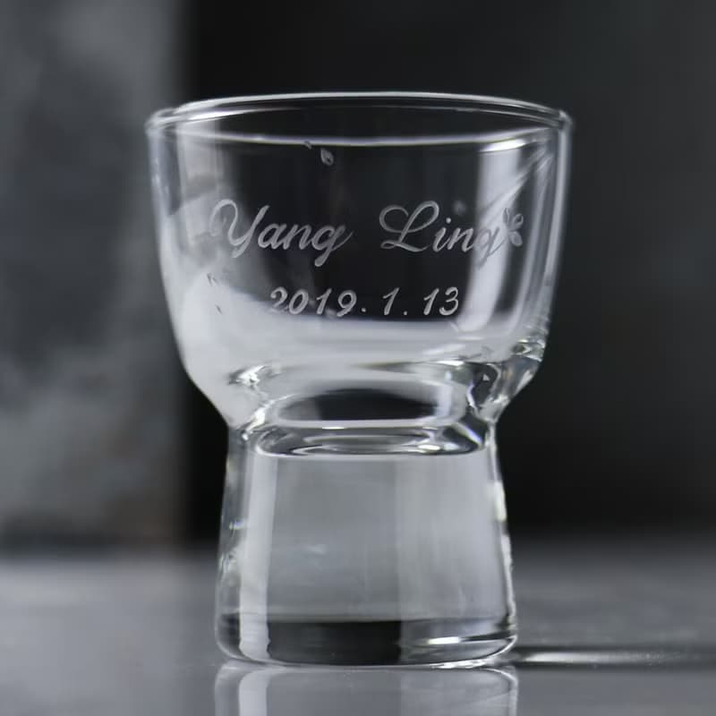 60cc 日本Haiku 櫻花片片 櫻吹雪厚底清酒杯刻字烈酒杯 純酒杯