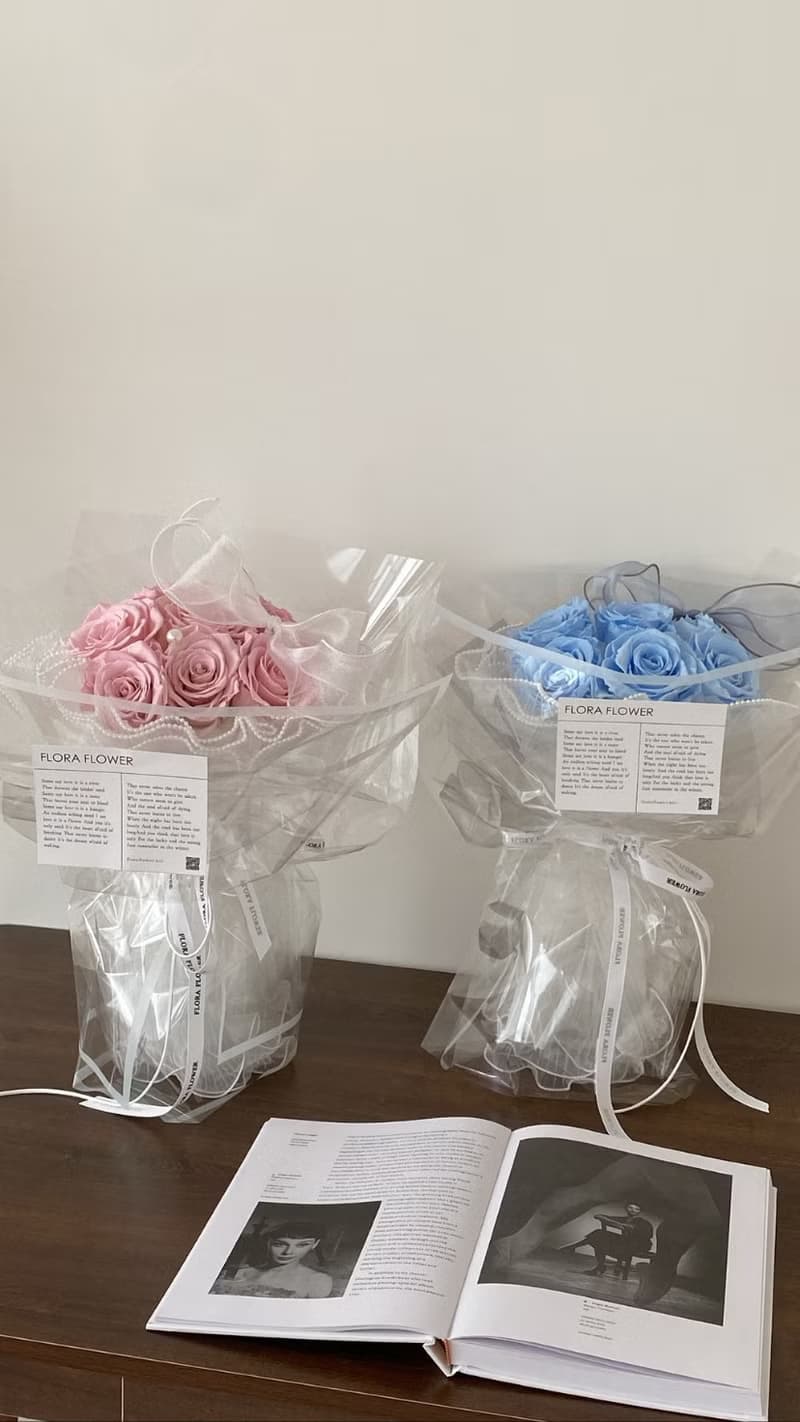 Flora Flower俄羅斯永生花束-奧蘿拉粉