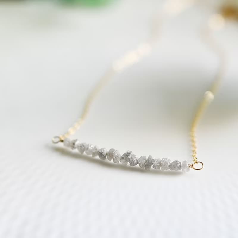 永遠不変　天然ホワイトグレーダイヤモンドのネックレス　4月誕生石