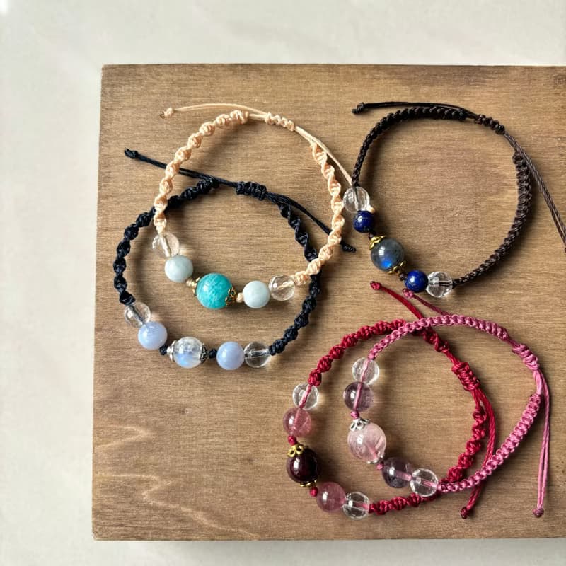 【體驗】限量【DIY材料包】水晶編織手鍊 / 日本講師 / 天然石飾品