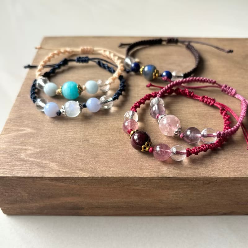 【體驗】限量【DIY材料包】水晶編織手鍊 / 日本講師 / 天然石飾品