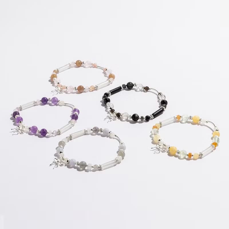 浪漫少女 |  薰衣草紫水晶 粉水晶  S925純銀 | 蝴蝶結水晶手鍊