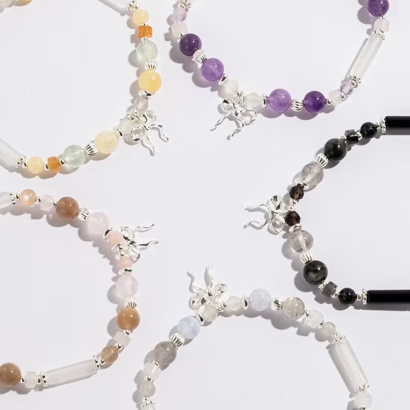 浪漫少女 |  薰衣草紫水晶 粉水晶  S925純銀 | 蝴蝶結水晶手鍊