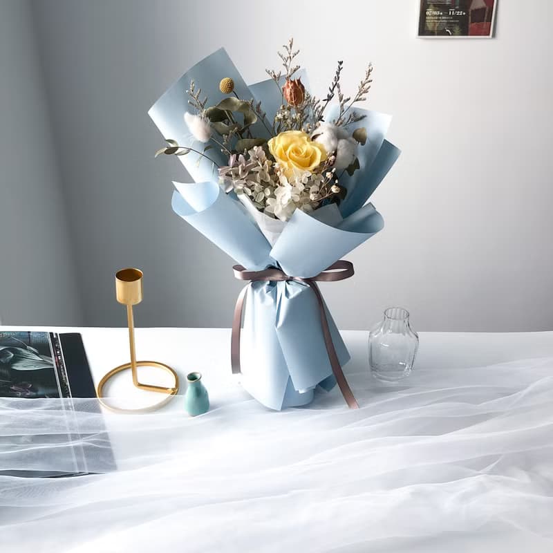 海藍 花束 永生花束 乾燥花束 生日花束 教師禮物 畢業花束 禮物