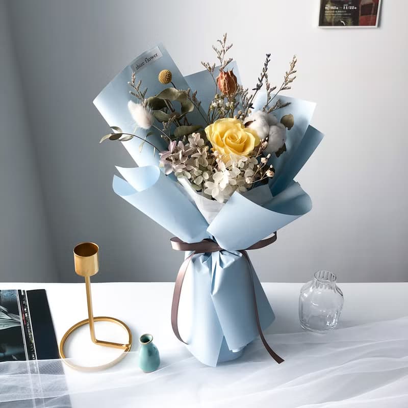 海藍 花束 永生花束 乾燥花束 生日花束 教師禮物 畢業花束 禮物