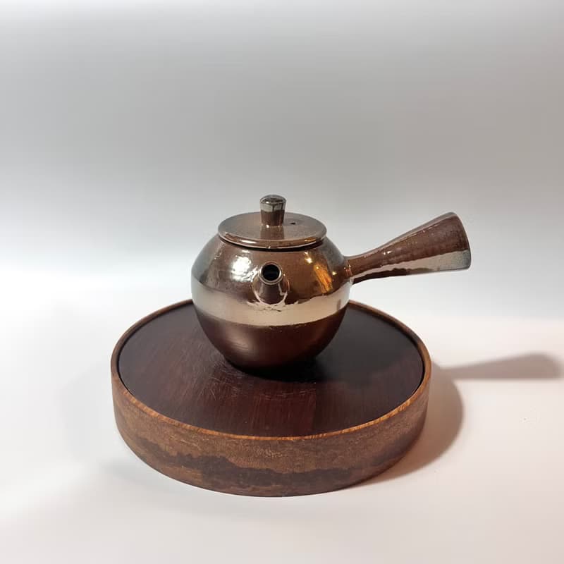柴燒古銅金彩側把茶壺 / 個人150cc小壺  / 小平凡手作