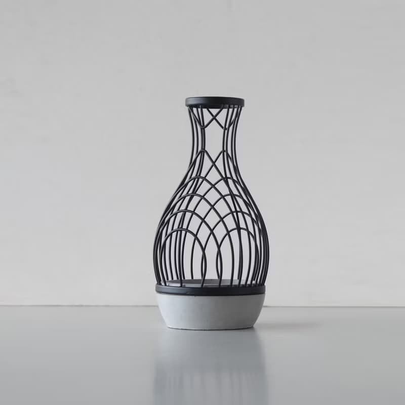 【Geway】虛實山水系列-曲線花器(尊爵黑)_喬遷_高升_新婚_送禮