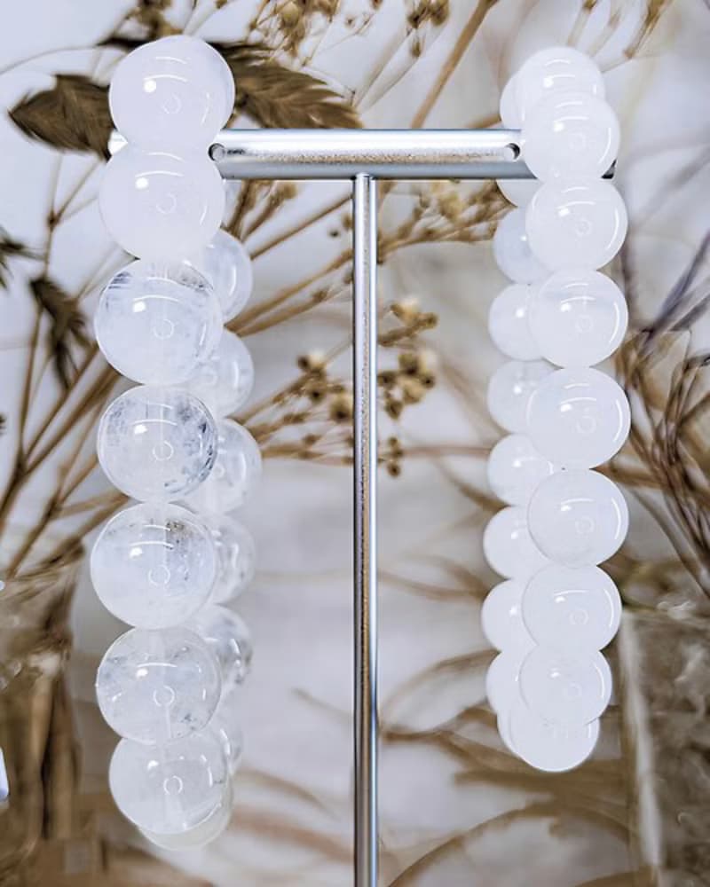 【幽白水晶】藍針水晶|千層白幽靈 水晶手鍊手珠