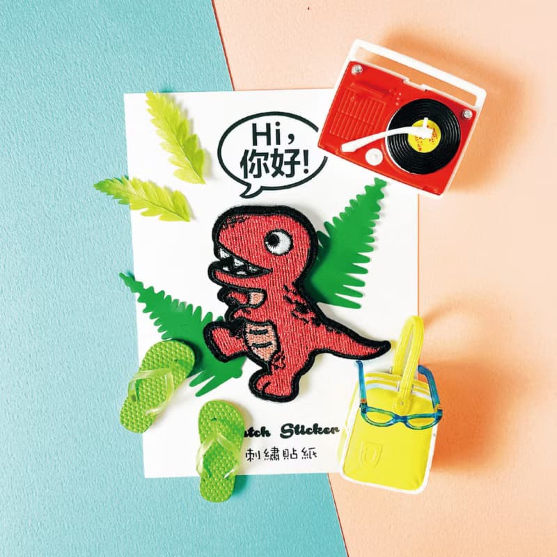 刺繡貼紙-紅暴龍