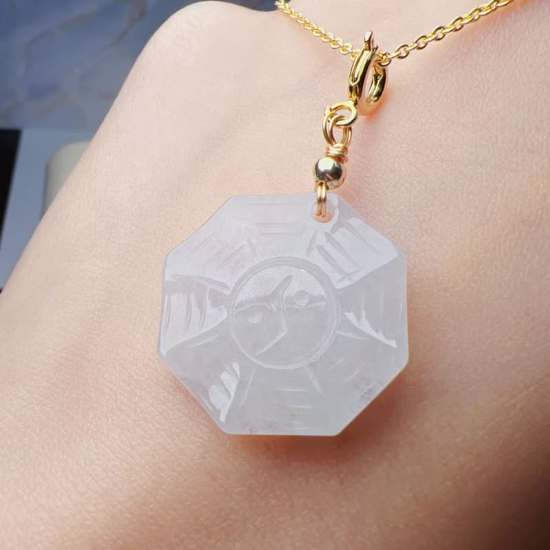 【擋煞‧避邪】冰種翡翠八卦項鍊 | 天然緬甸玉A貨翡翠 | 送禮