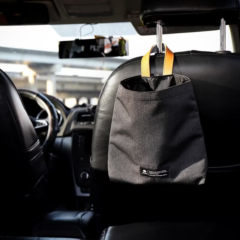 真皮車載垃圾收納袋 /車用垃圾袋 /可掛式 /附尼龍內袋 /DG105