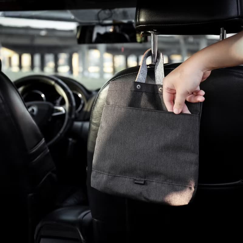 真皮車載垃圾收納袋 /車用垃圾袋 /可掛式 /附尼龍內袋 /DG105