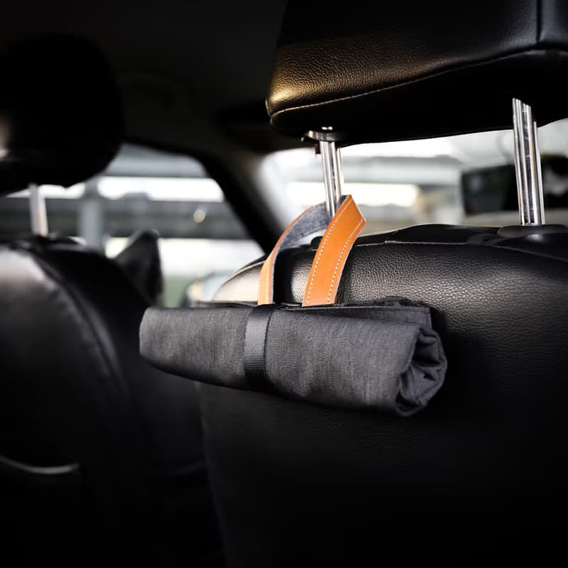 真皮車載垃圾收納袋 /車用垃圾袋 /可掛式 /附尼龍內袋 /DG105