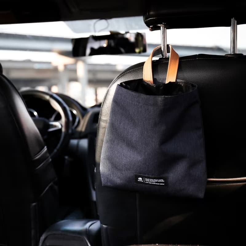 真皮車載垃圾收納袋 /車用垃圾袋 /可掛式 /附尼龍內袋 /DG105