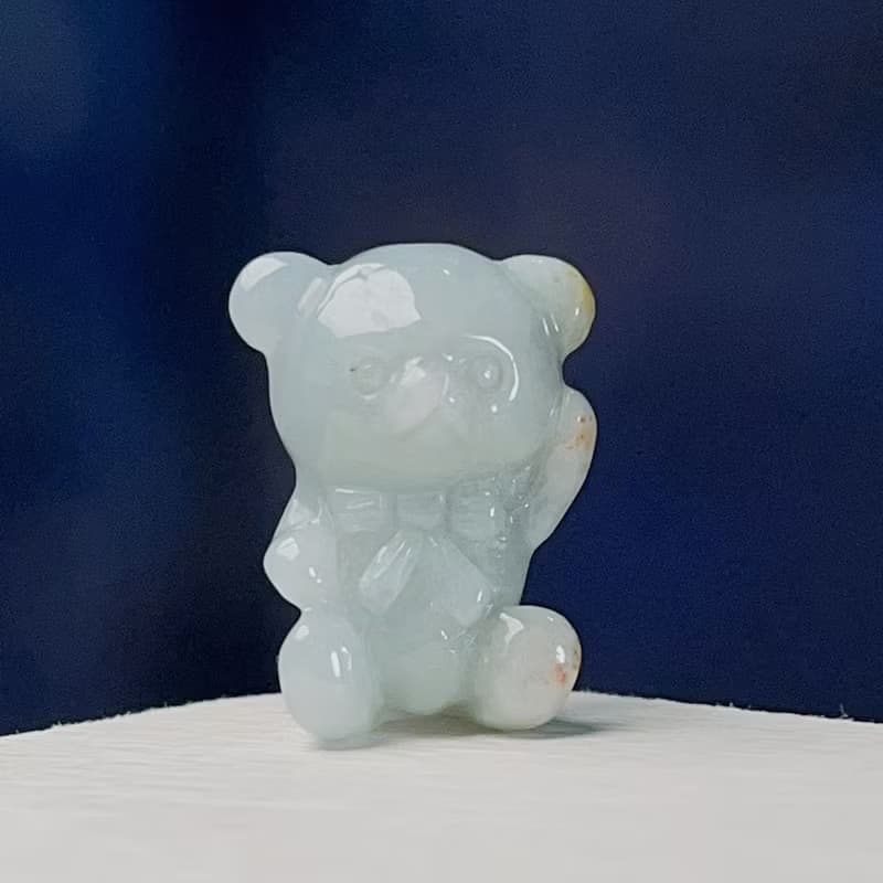 飄紅翡翡翠熊熊 | 天然緬甸玉A貨翡翠 | 送禮